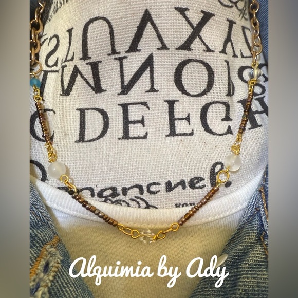 SELENITE GOLD CHOKER NECKLACE - Picture 1 of 3